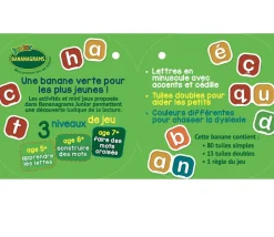 Bananagrams junior mon premier jeu de lettres - banane verte version enfant