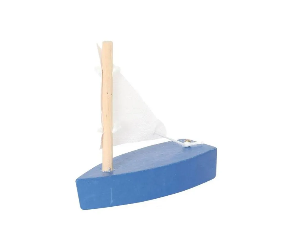 Bateau en BOIS bleu 62x25x65 mm