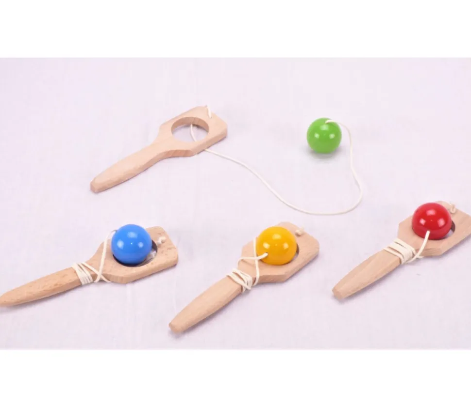 Bilboraquette 16 cm en bois avec boule