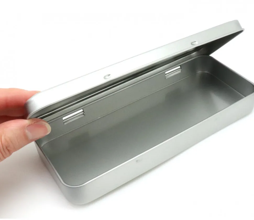 Boite à crayons étui métal avec couvercle 180 x 77 x 22 mm