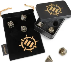 Boite 7 dés multi-face métal jeux de rôles ENHANCE