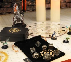 Boite 7 dés multi-face métal jeux de rôles ENHANCE