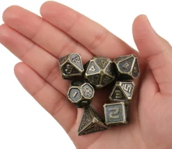 Boite 7 dés multi-face métal jeux de rôles ENHANCE