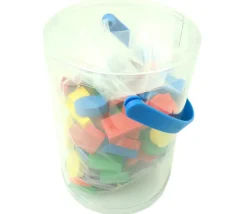 Boite 108 Jetons jeux bois multicolores : rond, petits rectangles et grands rectangles pour mise