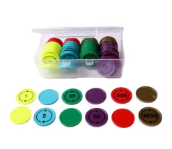 Boite 80 jetons numérotés BELOTE TAROT de 1 à 1000