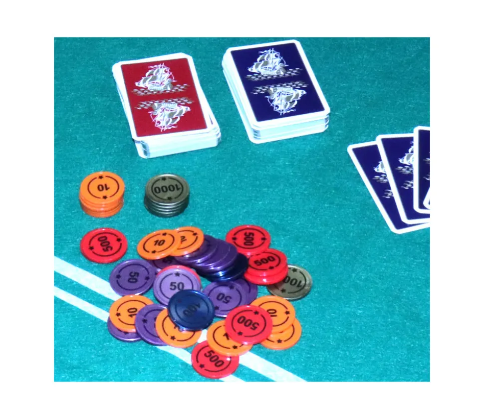 Boite 80 jetons numérotés BELOTE TAROT de 1 à 1000