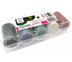 Boite 100 jetons pour jeu de poker - fiches 40 mm