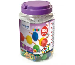 Boite 100 perles rondes colorées 25 mm de diamètre