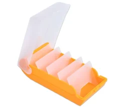 Boite à trier cartes jaune de 20 x 9 x 6.5 cm avec intercalaires amovibles