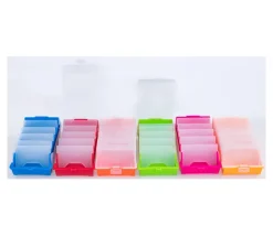 Boite à trier cartes jaune de 20 x 9 x 6.5 cm avec intercalaires amovibles