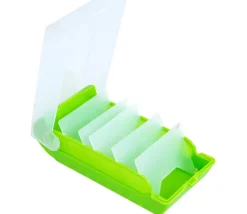 Boite à trier cartes vert de 20 x 9 x 6.5 cm avec intercalaires amovibles