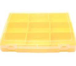 Boite A4 avec 9 bacs jaunes vides de 325 x 255 x H 52 mm