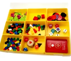 Boite A4 avec 9 bacs jaunes vides de 325 x 255 x H 52 mm