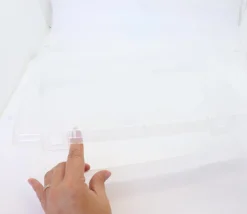 Boite A4 plastique vide de 325 x 255 x H 52 mm