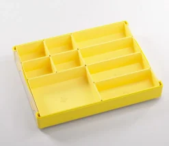 Boite avec 9 bacs modulables de 21,2 x 16,6 x H 3,2 cm