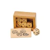 Boite bois avec 6 Dés en bois 16 mm de 1 à 6 pour jeux