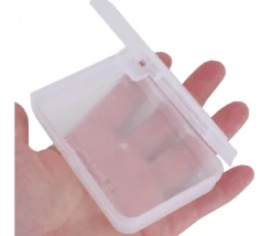 Boite clips mini transparente 91x66x21 mm vide