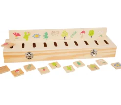Boite de tri bois nature, animaux, fruits, légumes