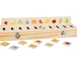 Boite de tri bois nature, animaux, fruits, légumes