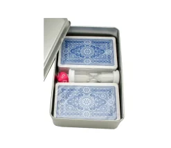 Boite métal A6 pour 2 jeux cartes à jouer et accessoires 142 x 103 x 45 mm