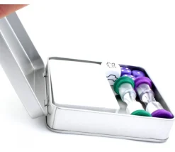 Boite métal carré pour accessoires jeux 120 x 120 x 25 mm