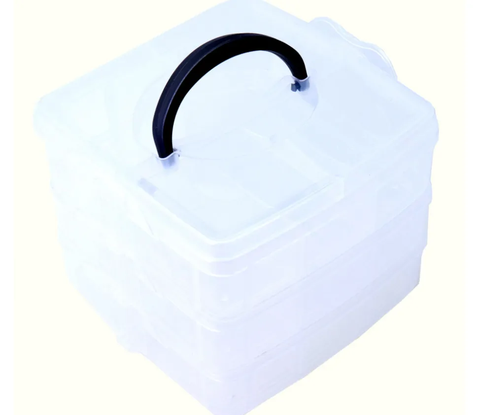 Boite plastique 3 niveaux empilables 18 casiers