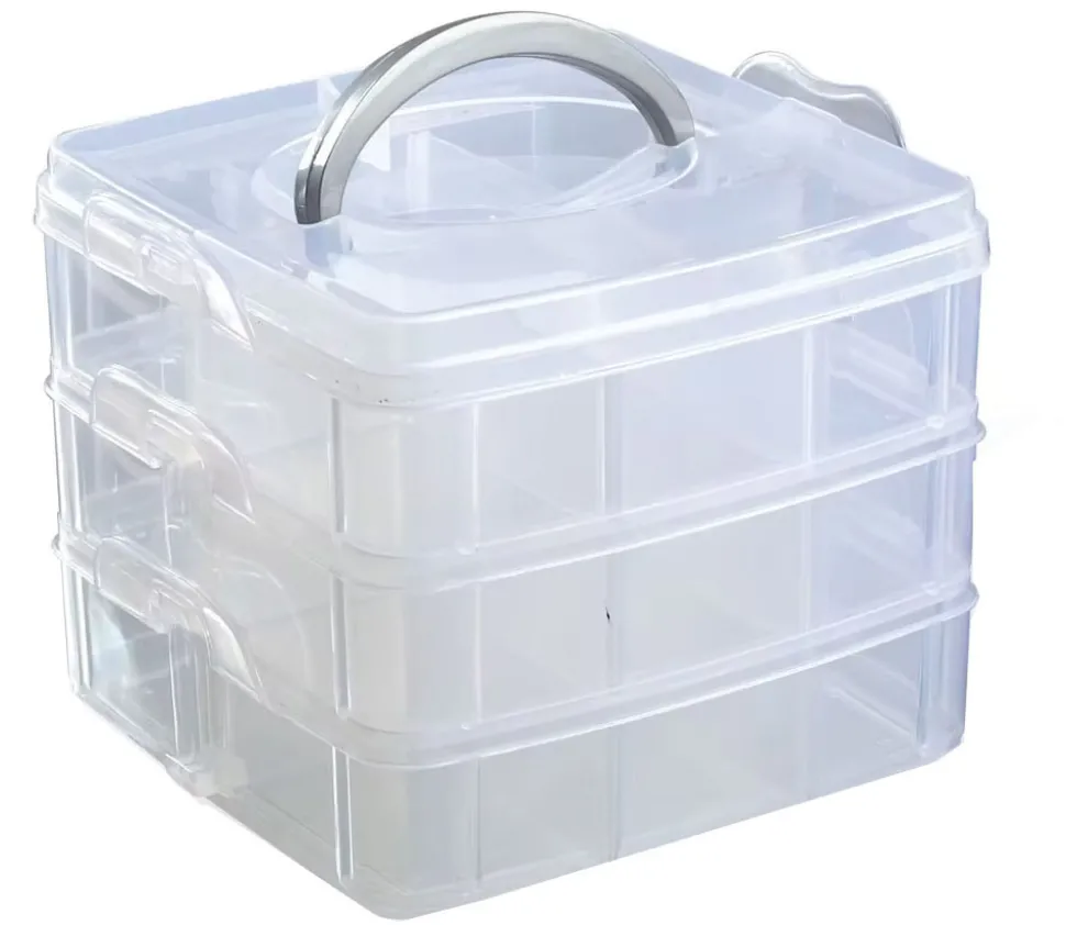 Boite plastique 3 niveaux empilables 18 casiers