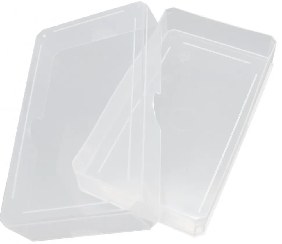 Boite plastique 10.3 x 5.8 x 1.8 cm transparente vide pour cartes à jouer