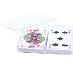 Boite plastique double cristal pour 2 jeux 54 cartes à jouer vide