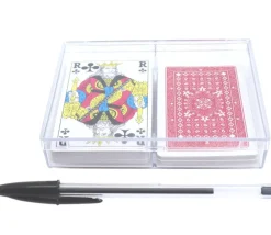 Boite plastique double cristal pour 2 jeux 54 cartes à jouer vide