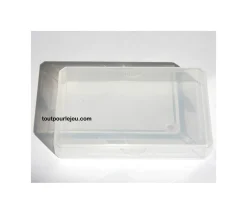 Boite plastique pour 32 cartes à jouer transparentes type jeu de belote