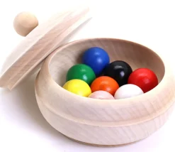 Boite ronde en bois avec couvercle 12 cm - bonbonnière