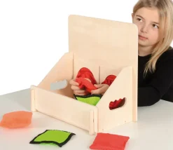 Boite tactile enfant jeu toucher à l'aveugle 34 x 32 cm