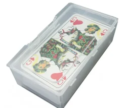 Boite 130x76x42 mm vide plastique (format tarot) clips transparente