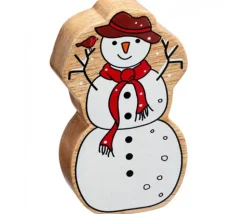 Bonhomme de neige en bois 100 x 58 x 25 mm personnage