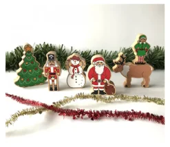 Bonhomme de neige en bois 100 x 58 x 25 mm personnage