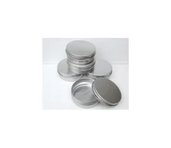 Boîte ronde Ø 5.2 cm aluminium avec couvercle à vis métal