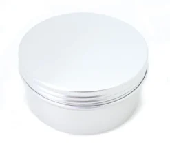 Boîte ronde Ø 9.3 cm aluminium avec couvercle à vis