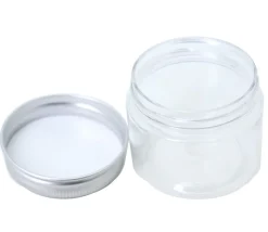 Boîte ronde Ø 4.8 cm plastique avec couvercle à vis en aluminium