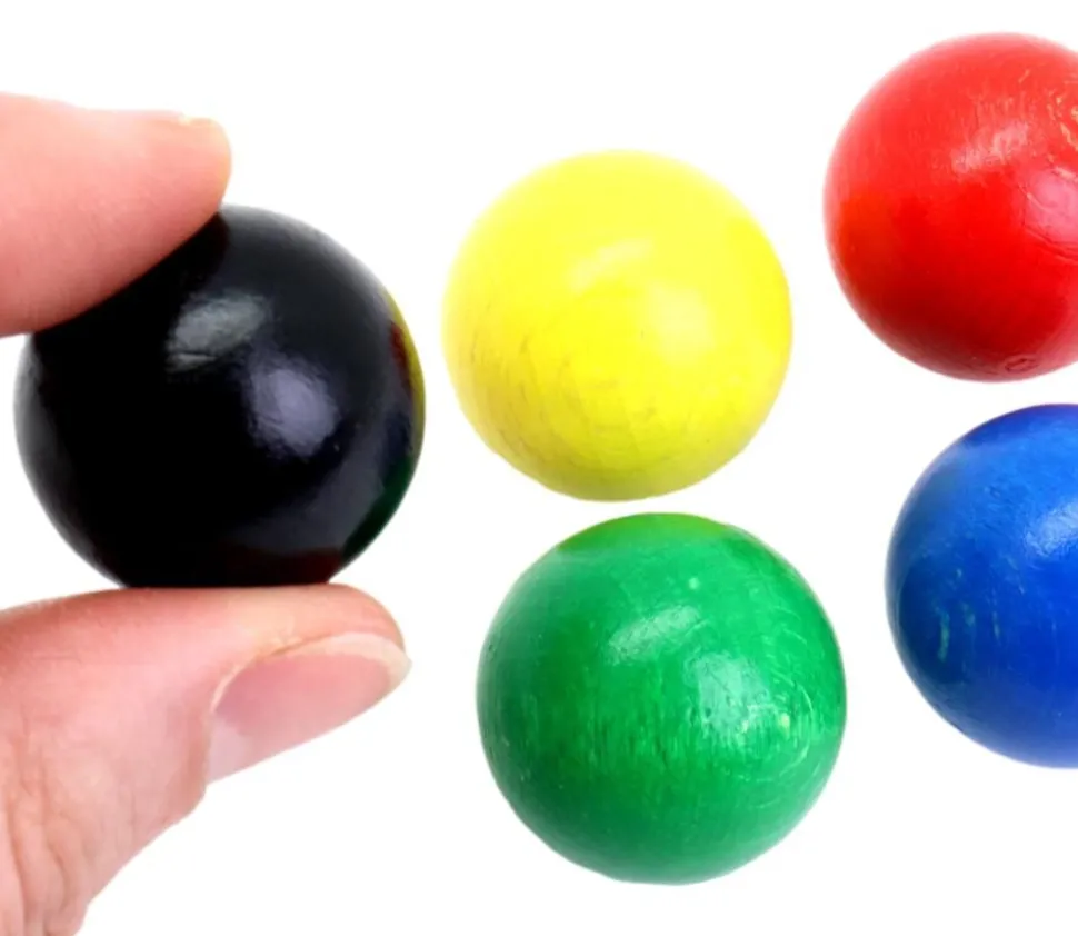 Boule 2.5 cm couleur blanche en bois - bille hêtre diamètre 25 mm