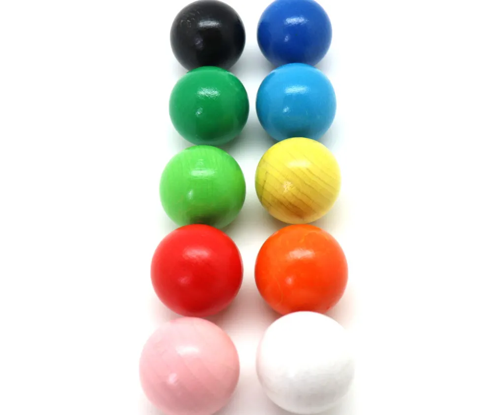 Boule 3 cm couleur bleu clair en bois - bille hêtre diamètre 30 mm