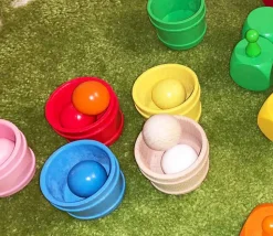 Boule 3 cm couleur bleu clair en bois - bille hêtre diamètre 30 mm