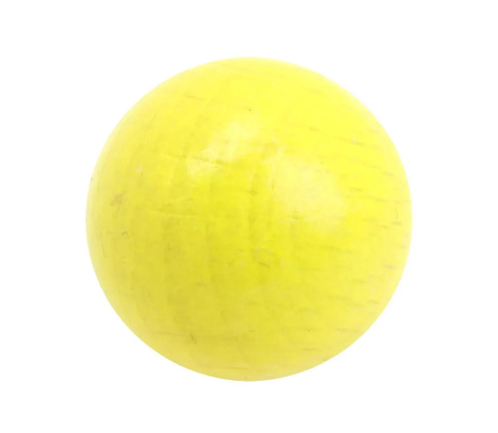 Boule 2.5 cm couleur jaune en bois - bille hêtre diamètre 25 mm
