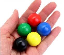 Boule 2.5 cm couleur jaune en bois - bille hêtre diamètre 25 mm