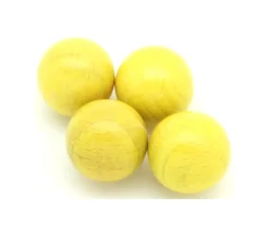 Boule 3 cm couleur jaune en bois - bille hêtre diamètre 30 mm