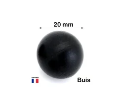 Boule 2 cm couleur noire en bois - bille buis diamètre 20 mm