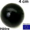 Boule 4 cm couleur noire en bois - bille hêtre diamètre 40 mm