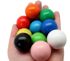 Boule 3 cm couleur orange en bois - bille hêtre diamètre 30 mm