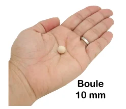 Boule 1 cm en bois - bille hêtre diamètre 10 mm