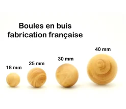 Boule 1.6 cm en bois - bille buis diamètre 16 mm